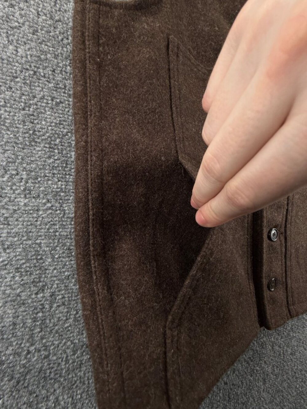 CC Filson Mackinaw Virgin Wool Vest Brown Size 40 Style 20 Pockets Sleeveless - Picture 9 of 15